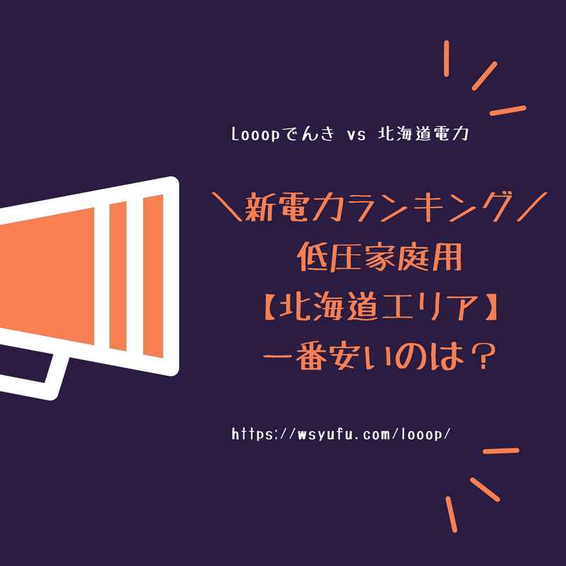 北海道 新電力会社ランキング 1位 Looopでんき