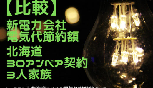 【北海道2-3人家族30A契約】2022年12月電気代安い⇒コスモでんき！おすすめ⇒ほくでん従量電灯B