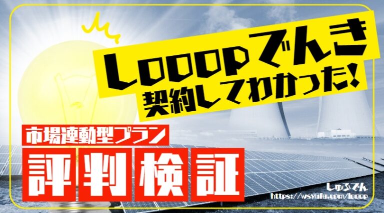 Looopでんき　評判　北海道　市場連動型プラン　契約体験談口コミレビュー 2023