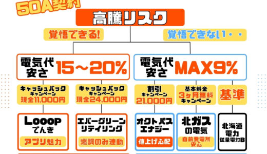 【安い電気会社ランキング】北海道4-5人家族電気代比較一覧｜50A契約