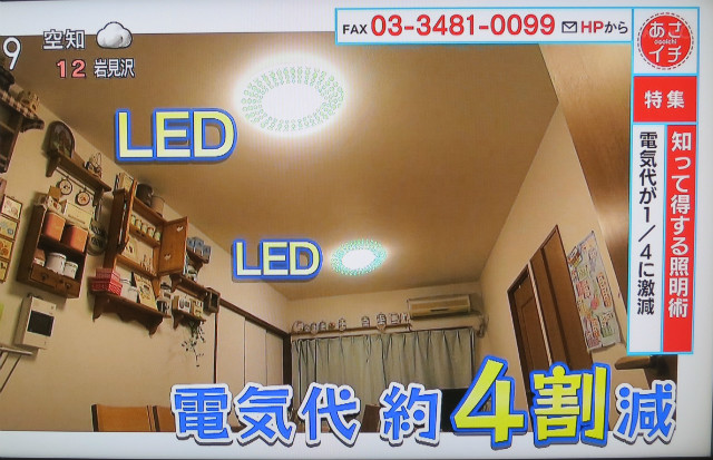 電気代節約LED照明術あさイチ